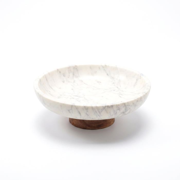 Spello 30cm Bowl - White Marble - Laura James