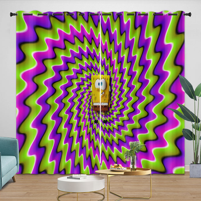 SpongeBob SquarePants Curtains Blackout Window Drapes Room Decoration