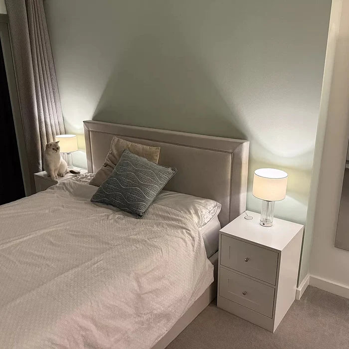 Stevie Bedside Table - White - Laura James