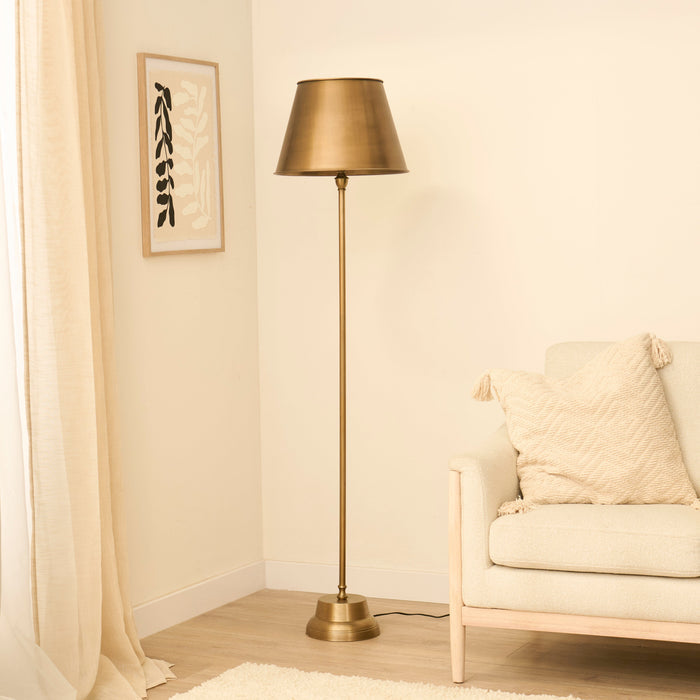 Stowe Gold Metal Floor Lamp - 136cm - Laura James