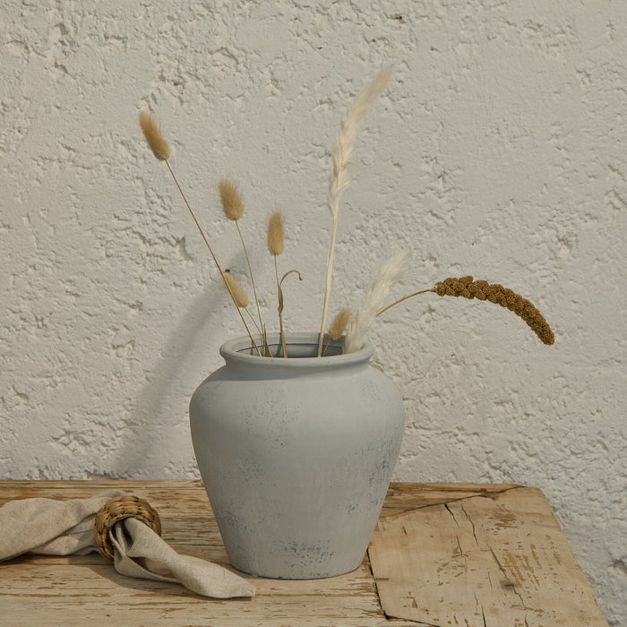 Suma 20cm Terracotta Vase - Off White - Laura James
