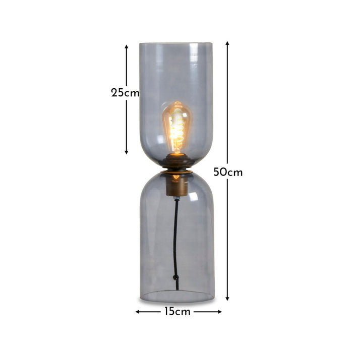 Sutton 50cm Lamp - Smoked Glass