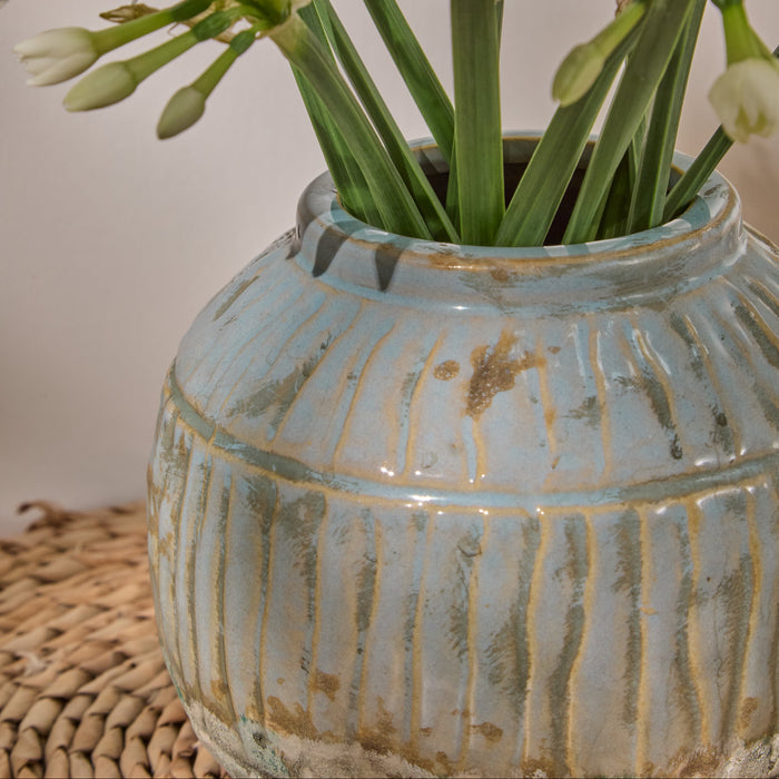 Tariva Ceramic 13.5cm Vase - Cornflower Blue - Laura James
