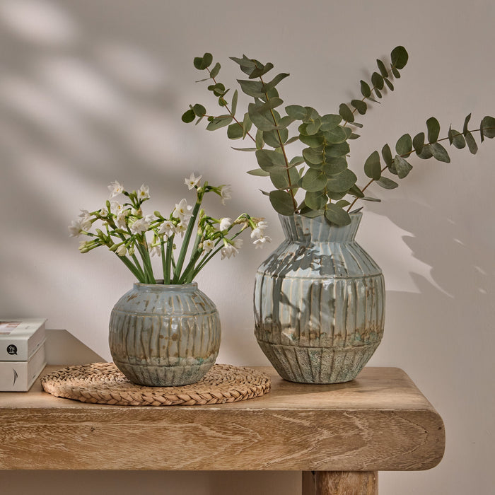 Tariva Ceramic 25cm Vase - Cornflower Blue - Laura James