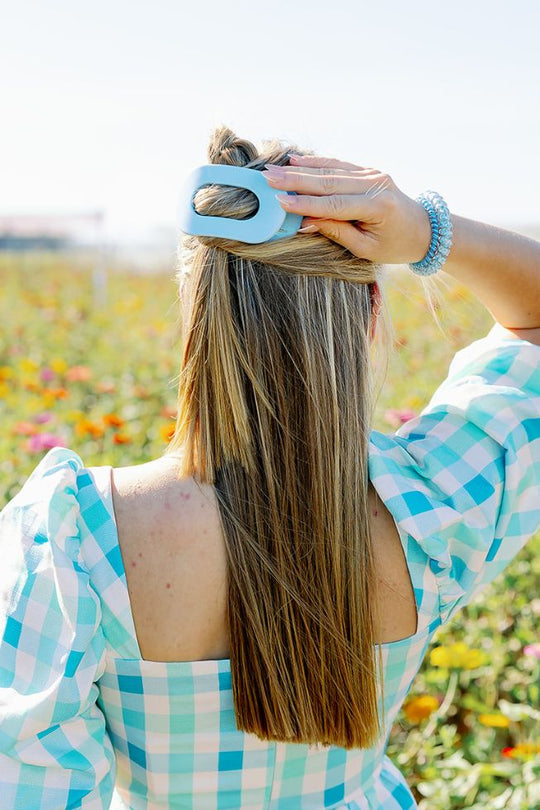Teleties Flat Round Clip -Clear Skies