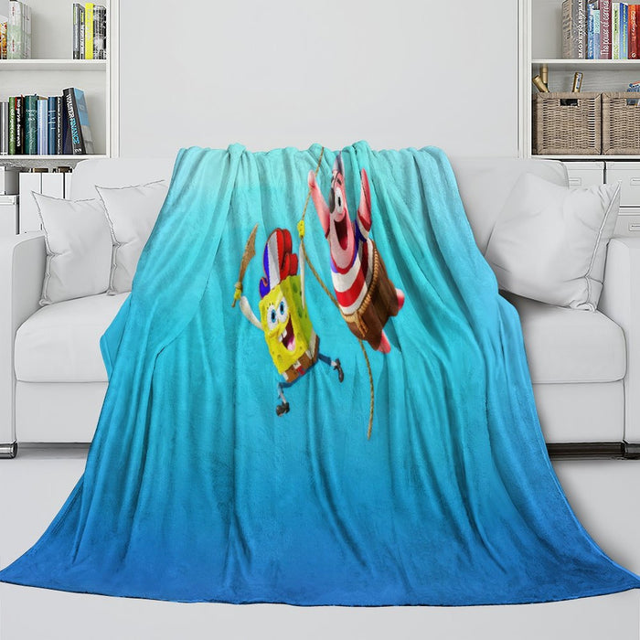 The SpongeBob Movie Search for SquarePants Blanket Flannel Throw Room Decoration