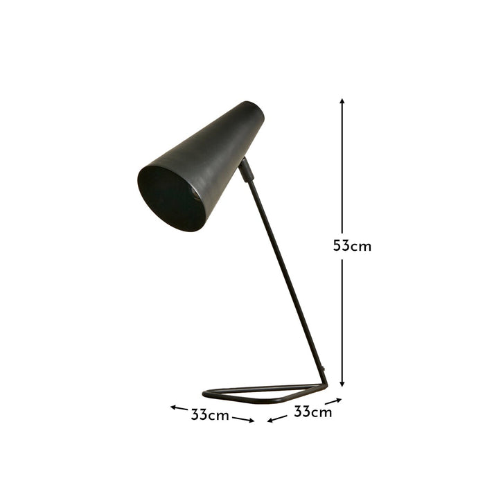 Thurdon 53cm Metal Desk Lamp -  Black