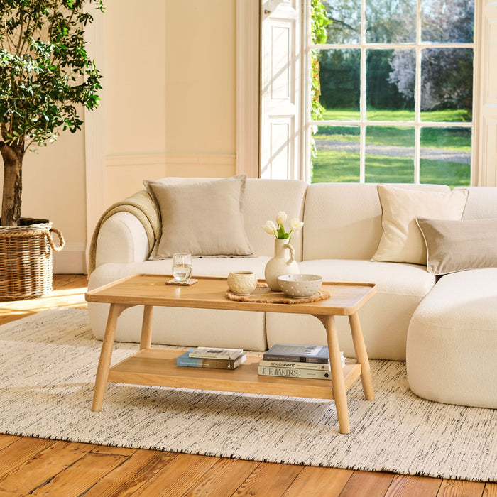 Tilly 100cm Rectangular Coffee Table - Whitewash Oak - Laura James