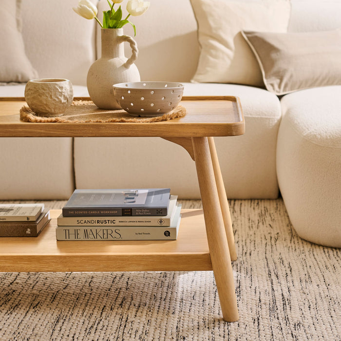 Tilly 100cm Rectangular Coffee Table - Whitewash Oak - Laura James