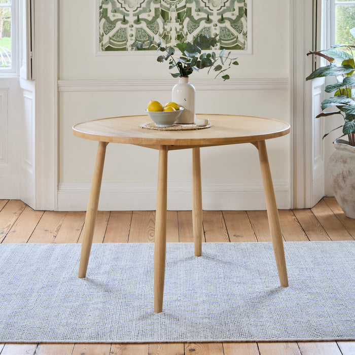 Tilly 100cm Round Dining Table - Whitewash Oak - Laura James
