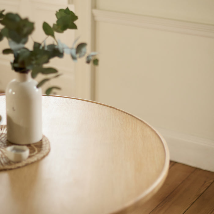 Tilly 100cm Round Dining Table - Whitewash Oak - Laura James