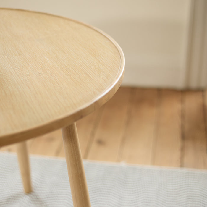 Tilly 100cm Round Dining Table - Whitewash Oak - Laura James