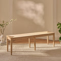 Tilly 150cm Wooden Woven Bench - Whitewash Oak - Laura James