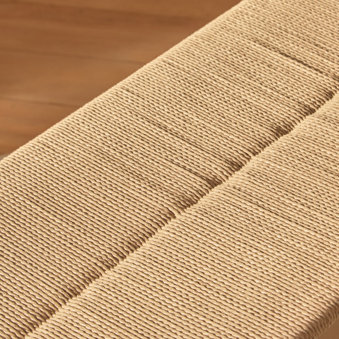 Tilly 150cm Wooden Woven Bench - Whitewash Oak - Laura James