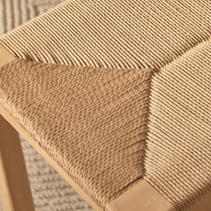 Tilly 150cm Wooden Woven Bench - Whitewash Oak - Laura James