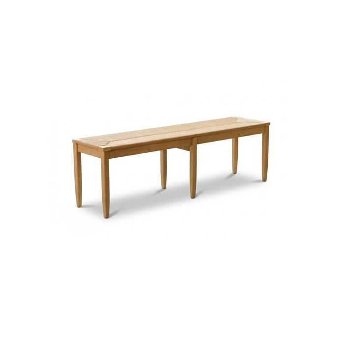 Tilly 150cm Wooden Bench - Whitewash Oak & Paper Cord - Laura James