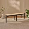 Tilly 150cm Wooden Bench - Black Oak & Paper Cord - Laura James