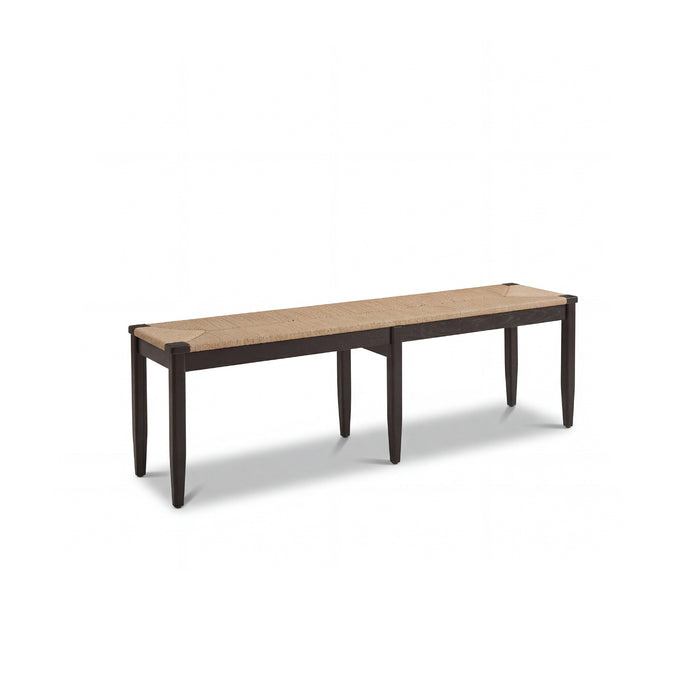 Tilly 150cm Wooden Bench - Black Oak & Paper Cord - Laura James