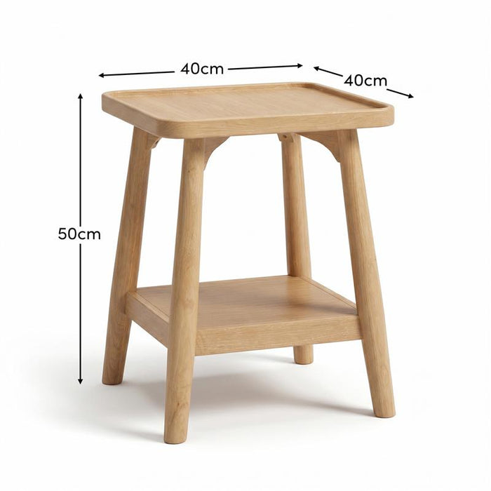Tilly 40cm Square Side Table - Whitewash Oak - Laura James