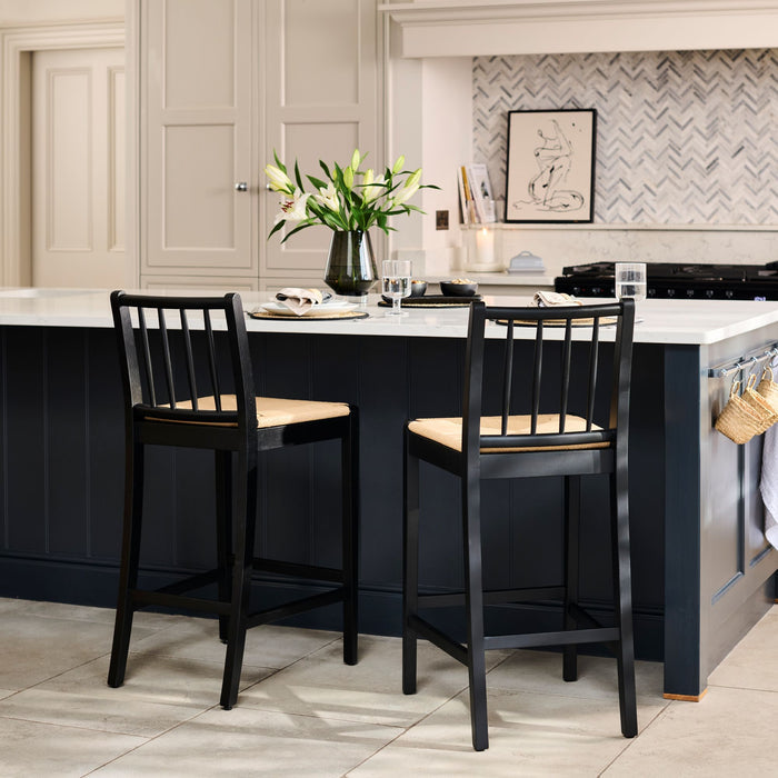 Tilly Bar Stool - Black Oak with Paper Cord - Laura James