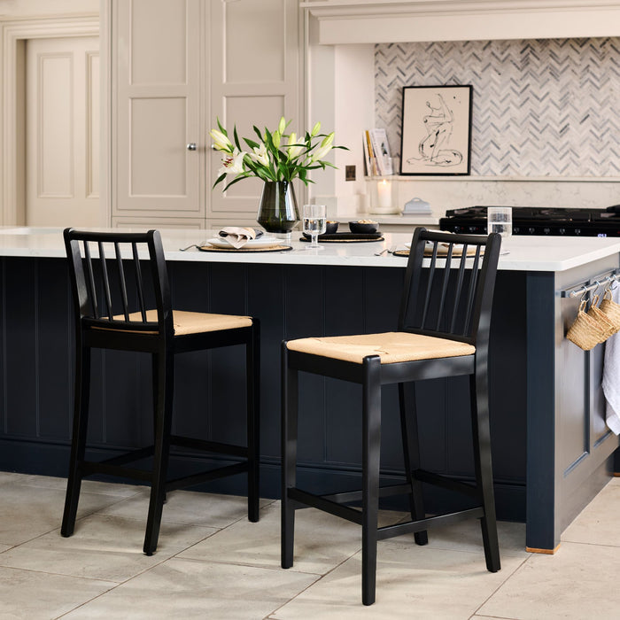 Tilly Bar Stool - Black Oak with Paper Cord - Laura James