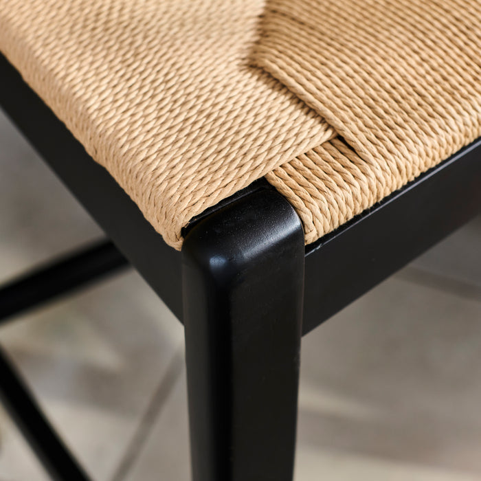 Tilly Bar Stool - Black Oak with Paper Cord - Laura James