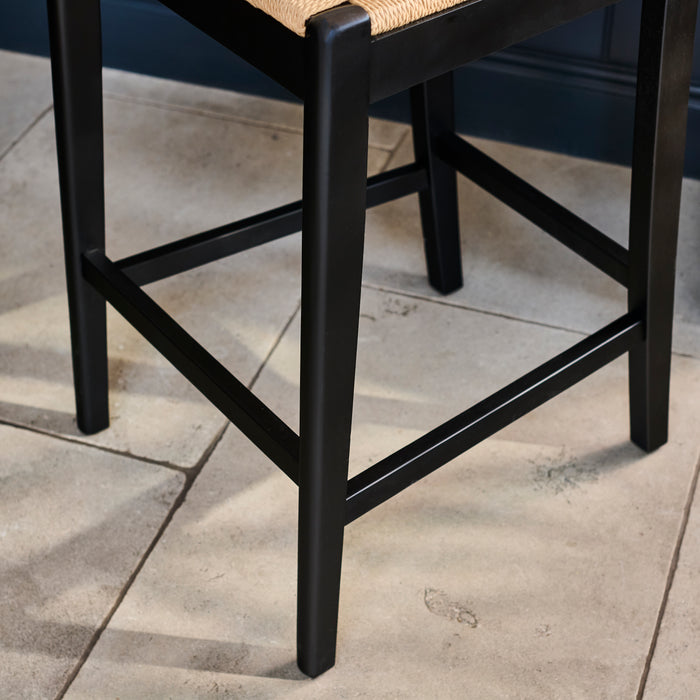 Tilly Bar Stool - Black Oak with Paper Cord - Laura James