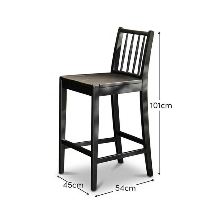 Tilly Bar Stool - Black Oak - Laura James