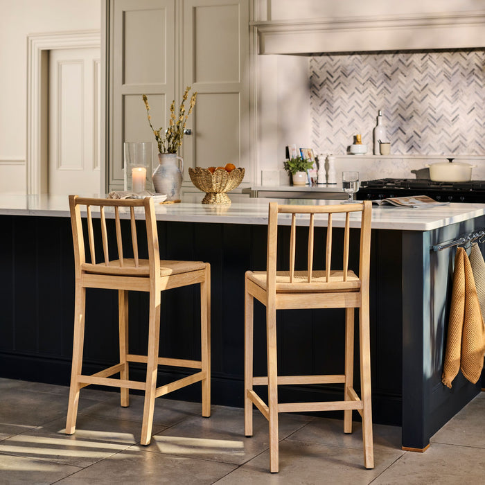 Tilly Bar Stool - Whitewash Oak & Paper Cord - Laura James