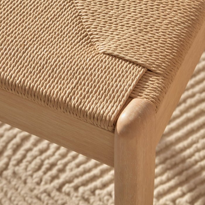 Tilly Natural String Dining Chairs - Set of 2 - Whitewash Oak Legs - Laura James