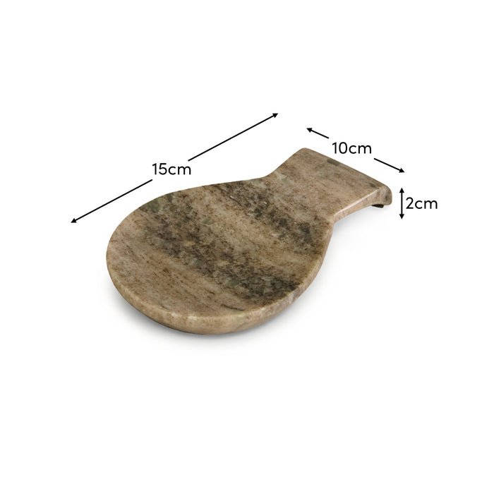 Tiree 15cm Spoon Rest - Beige Marble - Laura James