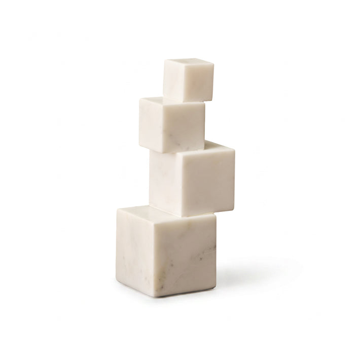 Tiree 23cm Abstract Ornament - White Marble - Laura James