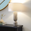 Tiree Taupe Marble Floor Lamp Base - 41cm - Laura James