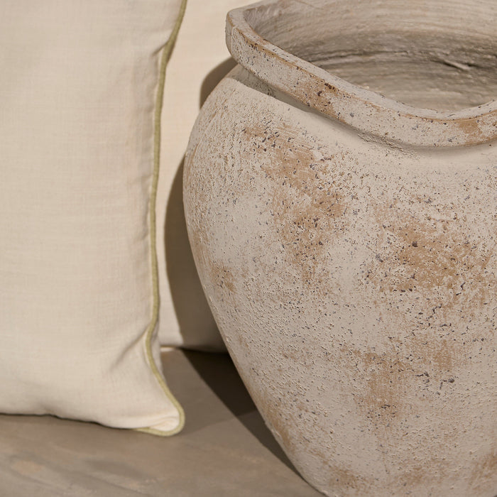 Tomar Fiber Cement 38.5cm Planter - Rustic White - Laura James