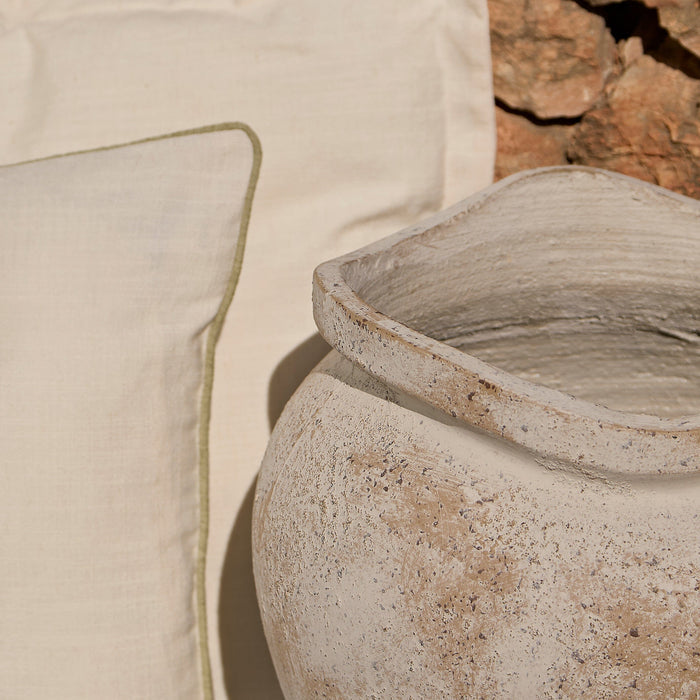 Tomar Fiber Cement 38.5cm Planter - Rustic White - Laura James