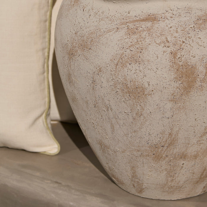 Tomar Fiber Cement 46cm Planter - Rustic White - Laura James