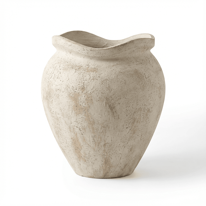 Tomar Fiber Cement 46cm Planter - Rustic White - Laura James