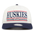 UConn Original Bar snapback hat with embroidered school design, front view