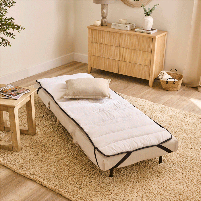 Una Single Sofa Bed Topper - White - Laura James