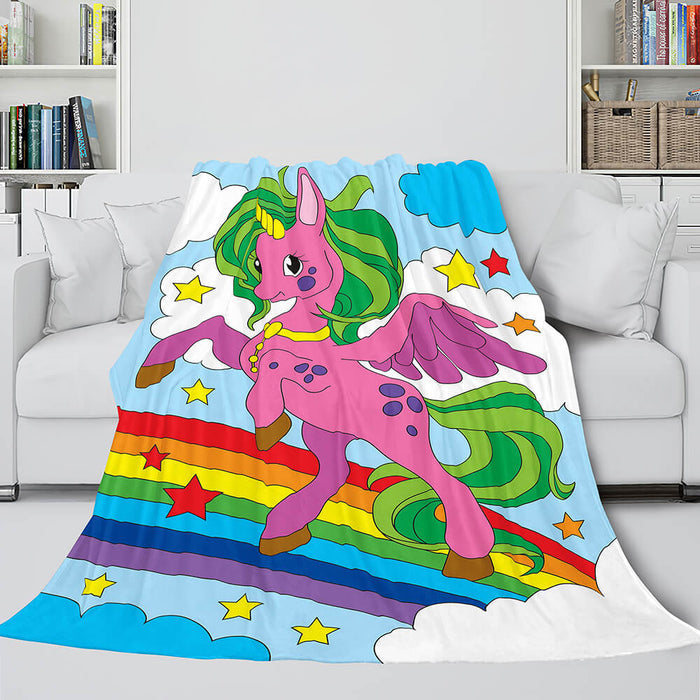 Unicorn Blanket Flannel Fleece Throw Blanket Girls Birthday Gift