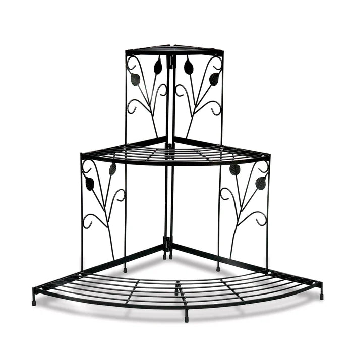 Urban Plant 3 Tier Corner Metal Stand for Compact Spaces