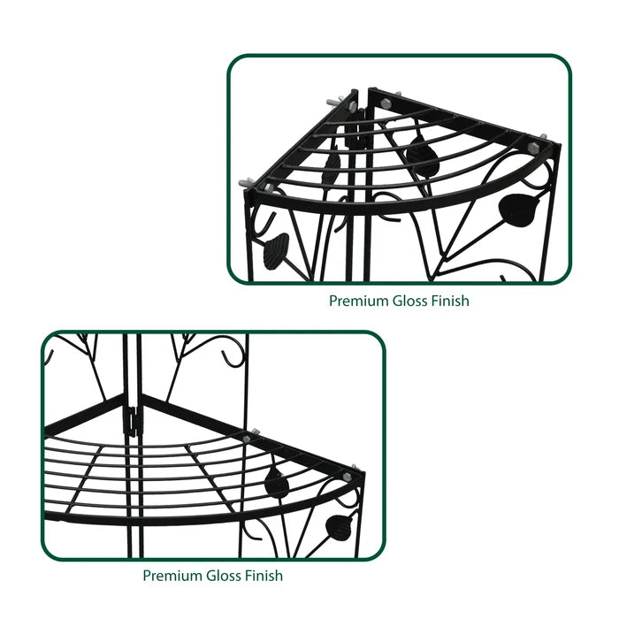 Urban Plant 3 Tier Corner Metal Stand for Compact Spaces