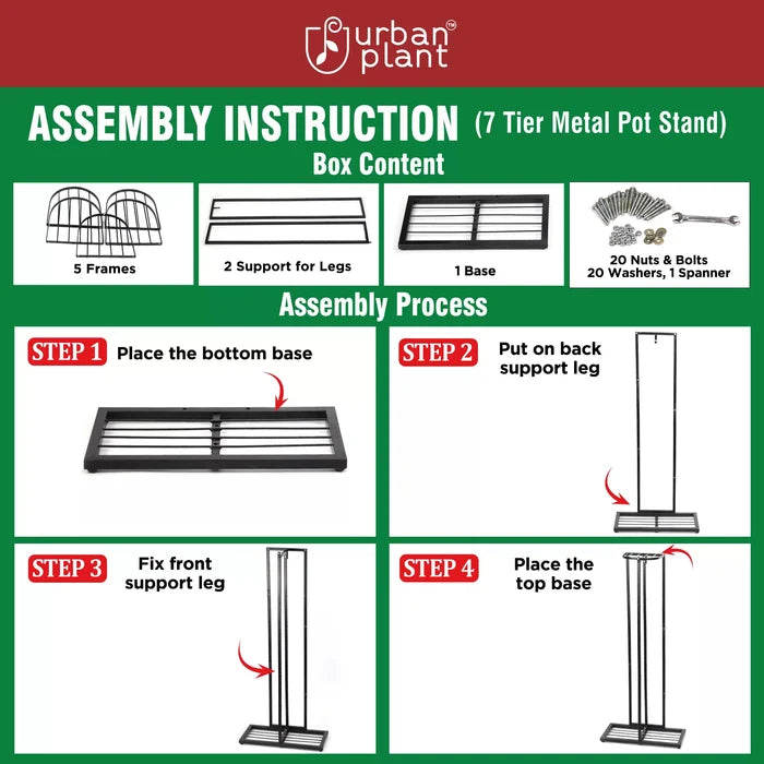 7 Tier Metal Pot Stand Metal Stand Urban Plant