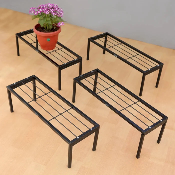 Urban Plant Apollo Metal Plant Stand for Garden (Black - Set of 4) Metal Stand Urban Plant