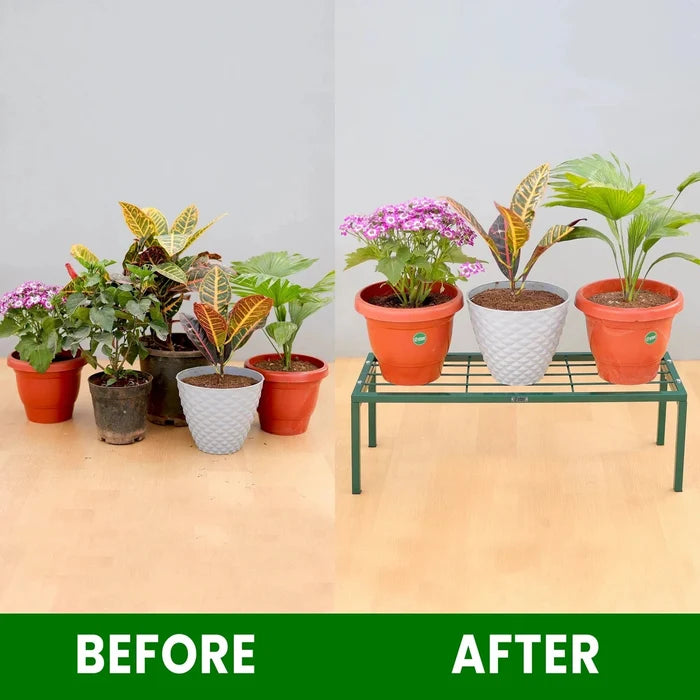 Urban Plant Apollo Metal Plant Stand for Garden (Green - Set of 2) Metal Stand Urban Plant