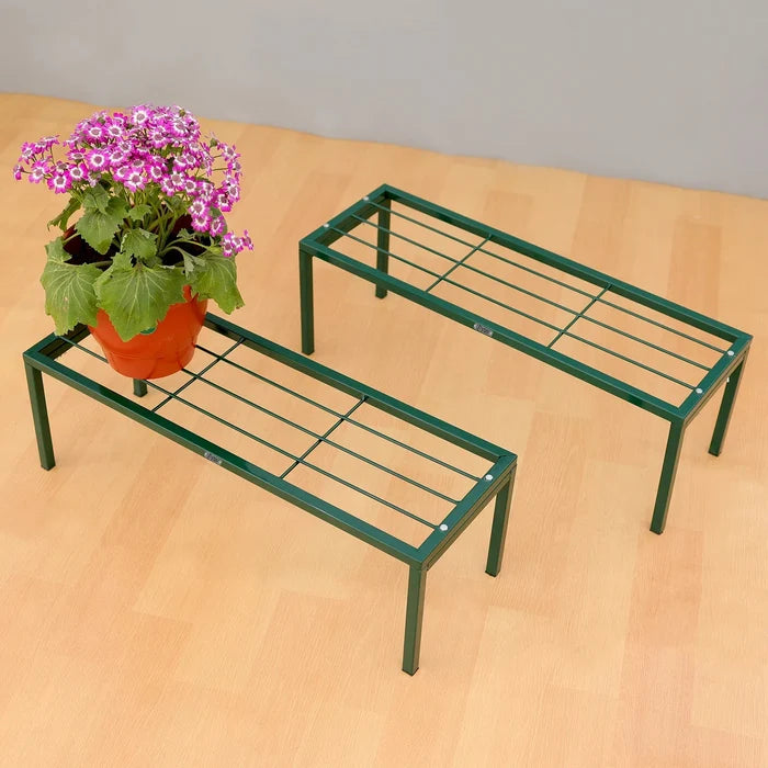 Urban Plant Apollo Metal Plant Stand for Garden (Green - Set of 2) Metal Stand Urban Plant