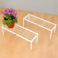 Urban Plant Apollo Metal Plant Stand for Garden (White - Set of 2) Metal Stand Urban Plant
