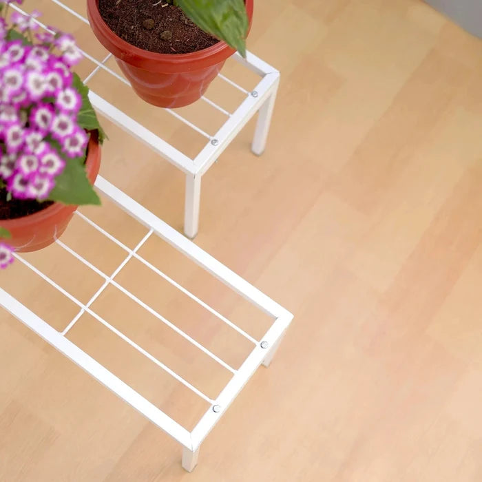 Urban Plant Apollo Metal Plant Stand for Garden (White - Set of 2) Metal Stand Urban Plant