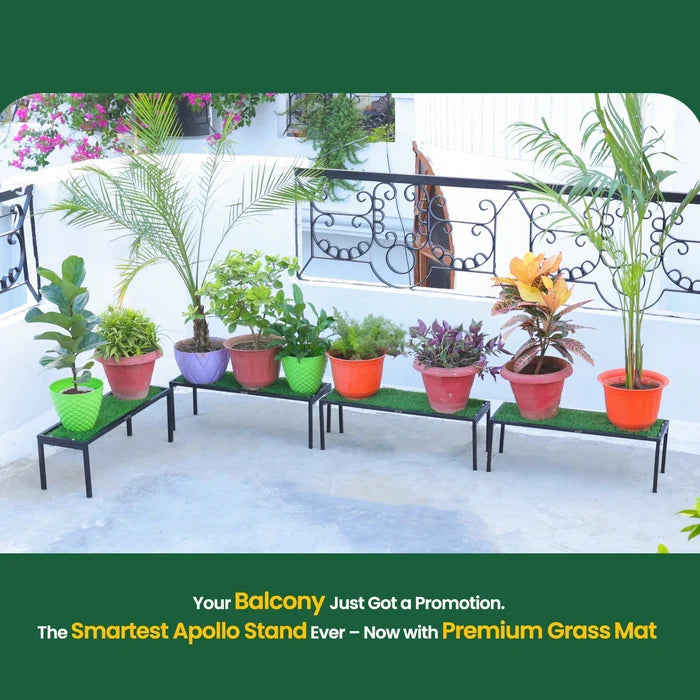 Urban Plant Apollo Plant Stand with Green Grass (Black – Set of 1) Plant Stand Urban Plant