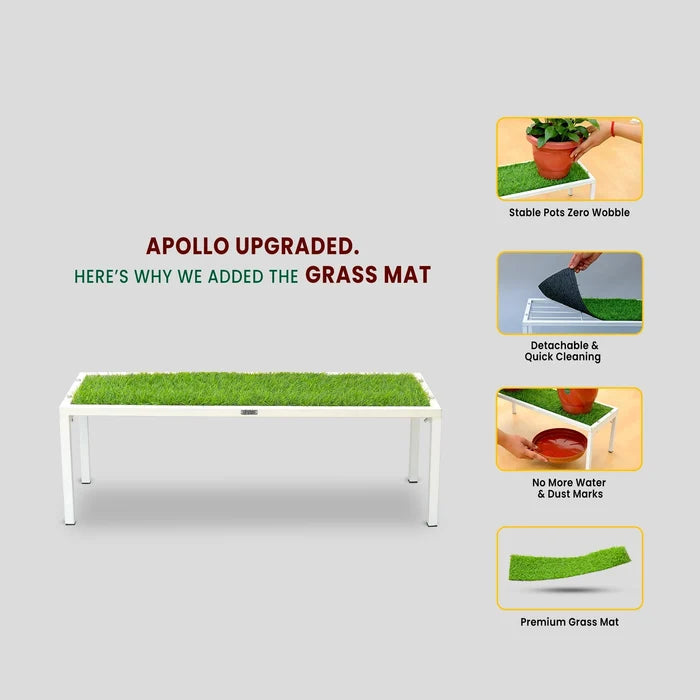 Urban Plant Apollo Plant Stand with Green Grass (White – Set of 1) Plant Stand Urban Plant